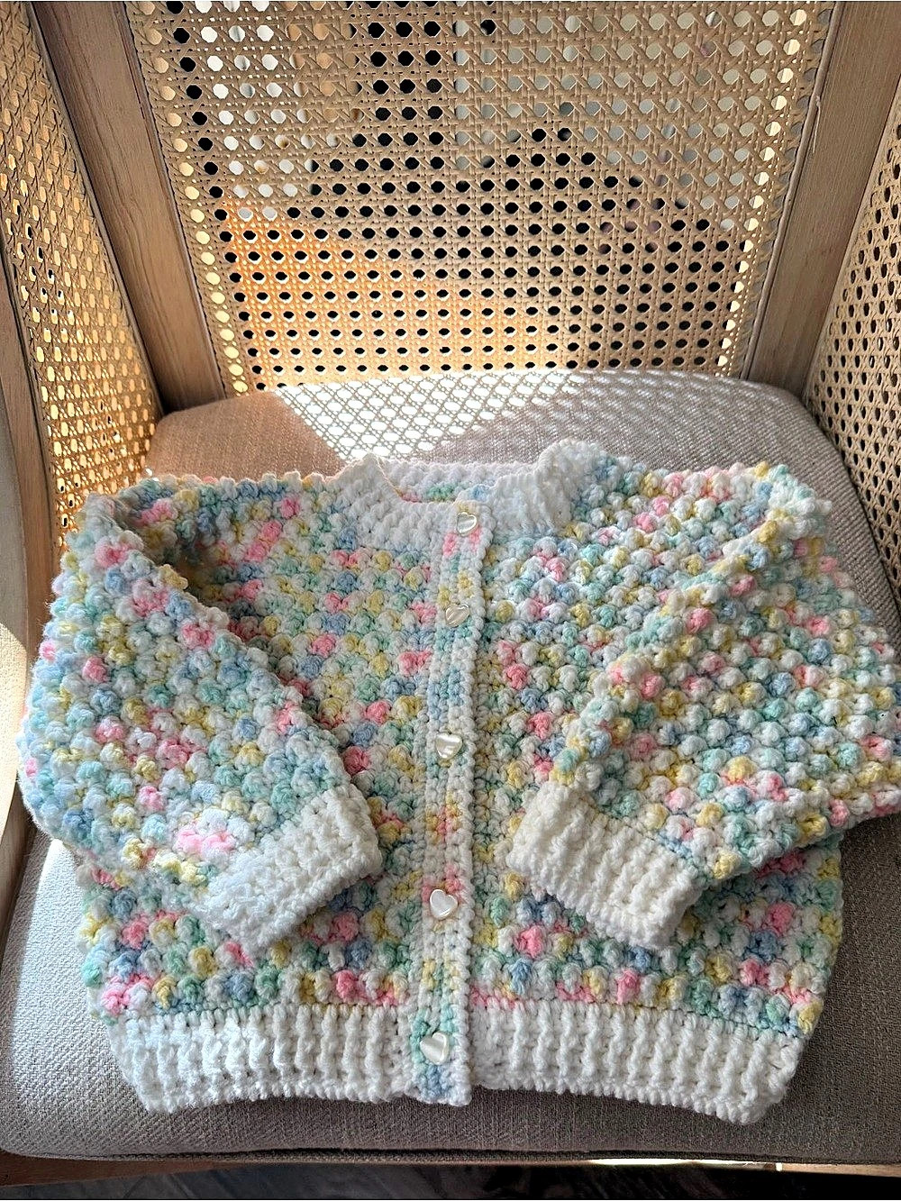 Handmade Crochet Multicolor Knit Cardigan